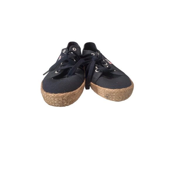 Superga Womens Black & Natural Rope Sole Casual Canvas‎ Lace-Up Shoes 39.5 - Picture 3 of 8